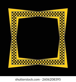 Sport race checkered pattern square frame