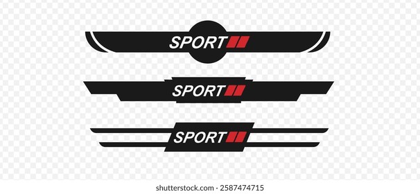 Sport or race stripes. Moto label sticker. Car, vehicle stripes. Car TV lines. Race car	
