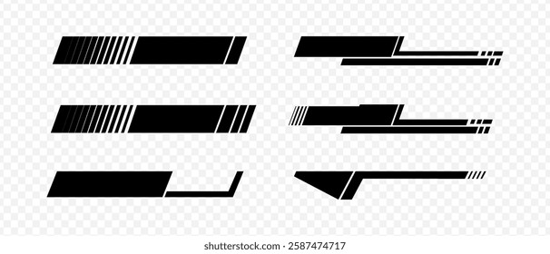 Sport or race stripes. Moto label sticker. Car, vehicle stripes. Car TV lines. Race car	
