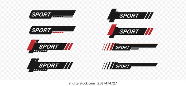 Sport or race stripes. Moto label sticker. Car, vehicle stripes. Car TV lines. Racing car sticker	

