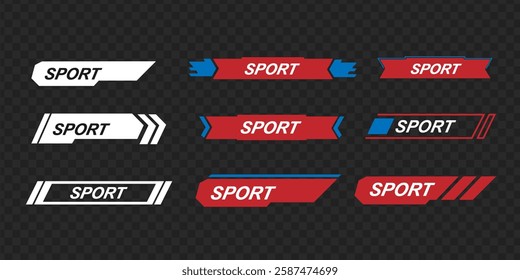 Sport or race stripes. Motocross label sticker. Car, Auto, vehicle stripes. Sport or car TV lines	
