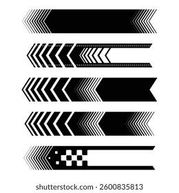 Sport racing car linear decals set
