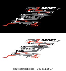 Sport racing car stickers stripe abstract shape . vinyl decal templates isolated set