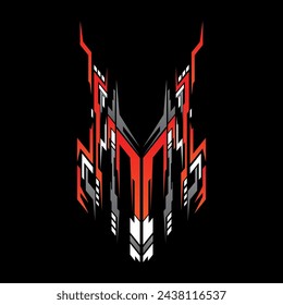 Sport racing car stickers stripe abstract shape . vinyl decal templates isolated set