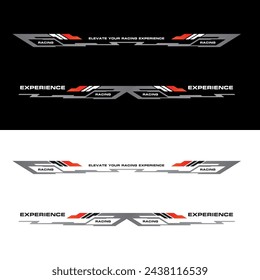 Sport racing car stickers stripe abstract shape . vinyl decal templates isolated set