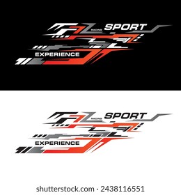 Sport racing car stickers stripe abstract shape . vinyl decal templates isolated set