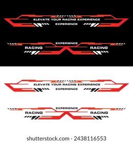 Sport racing car stickers stripe abstract shape . vinyl decal templates isolated set