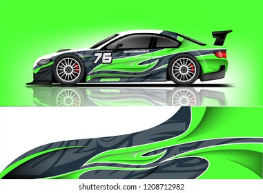 Sport racing car wrap decal and sticker livery design. vector eps10 format.