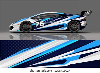 Sport racing car wrap decal and sticker livery design. vector eps10 format.