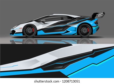 Sport racing car wrap decal and sticker livery design. vector eps10 format.