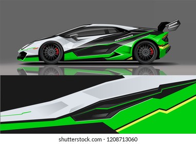 Sport racing car wrap decal and sticker livery design. vector eps10 format.