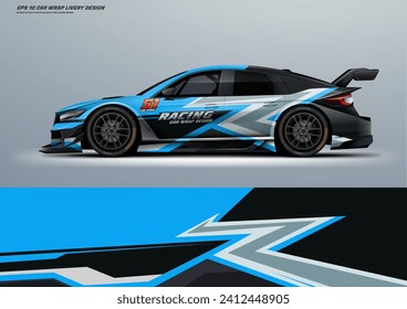 Sport racing car wrap design livery, strip, decal, printable file