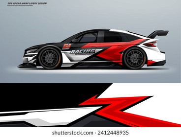 Sport racing car wrap design livery, strip, decal, printable file