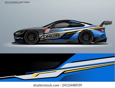 Livery de diseño de envoltura de coches de carreras deportivas, tira, calcomanía, archivo imprimible