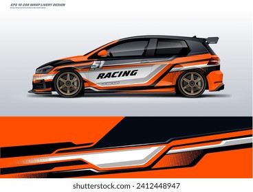 Sport racing car wrap design livery, strip, decal, printable file