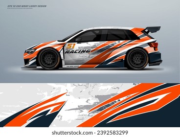 Sport racing car wrap livery design