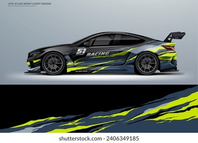 Sport racing car wrap livery design