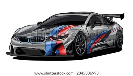 sport racing decal m one sticker car design vector template icon logo i8 sign symbol isolated white electric background