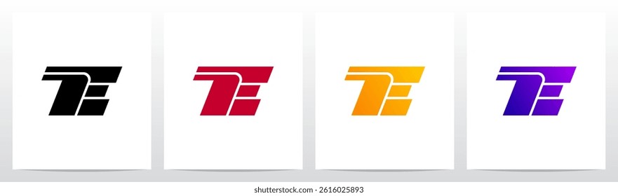 Sport Racing Fast Theme Initial Letter Logo Design E
