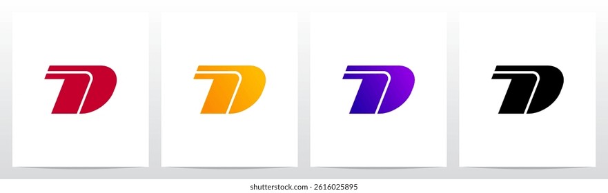 Sport Racing Fast Theme Initial Letter Logo Design D