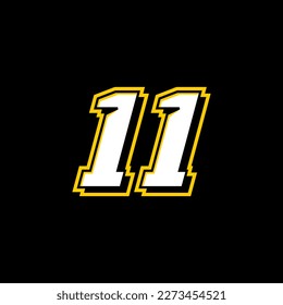 Sport Racing Number 11 logo design vector