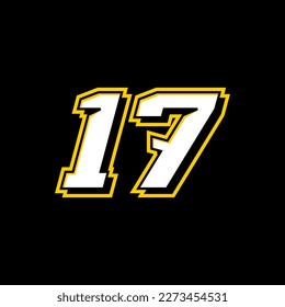 Sport Racing Number 17 logo design vector