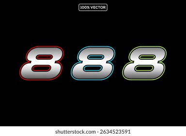 Sport Racing Number, Set of Start Racing number, sport race number 8