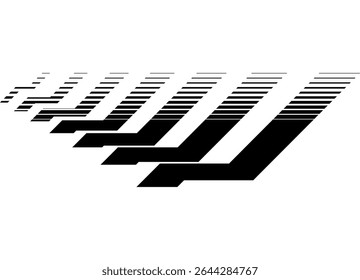Sport racing pattern on car body, boat, moto, sportswear, toy. Decorative black design element on white background. Abstract Vector striped background. Speed, Game
