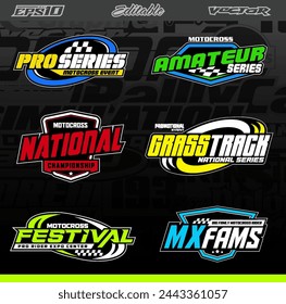 Sport and racing sticker template vector editable