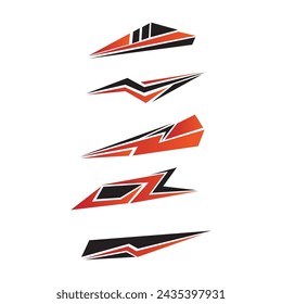 Sport racing stripes car stickers. modification body speed and drift vinyl decal for car bike and truck. Vector race car stickers isolated set