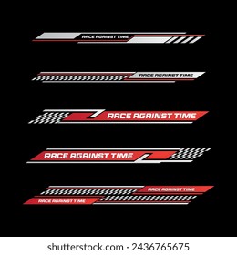 Sport racing stripes car stickers. modification body speed and drift vinyl decal for car bike and truck. Vector race car stickers isolated	