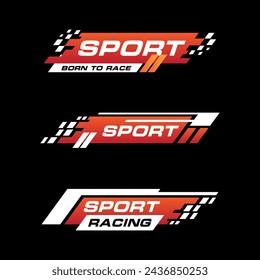 Sport racing stripes car stickers. modification body speed and drift vinyl decal isolated set templates