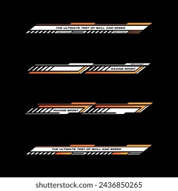 Sport racing stripes car stickers. modification body speed and drift vinyl decal isolated set templates