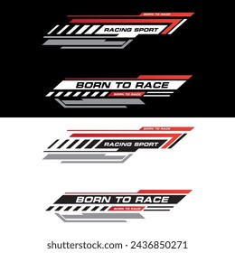 Sport racing stripes car stickers. modification body speed and drift vinyl decal isolated set templates