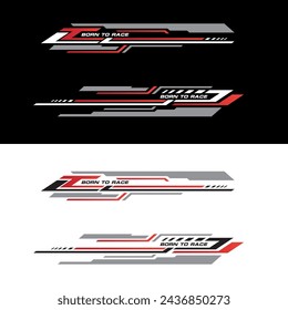 Sport racing stripes car stickers. modification body speed and drift vinyl decal isolated set templates