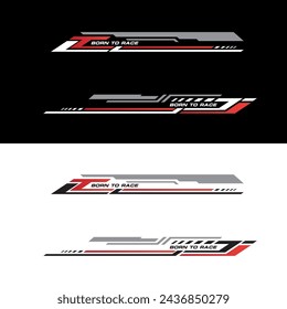 Sport racing stripes car stickers. modification body speed and drift vinyl decal isolated set templates