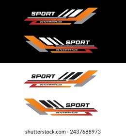 Sport racing stripes car stickers. vinyl decal templates isolated set