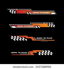 Sport racing stripes car stickers. vinyl decal templates isolated set