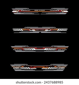 Sport racing stripes car stickers. vinyl decal templates isolated set