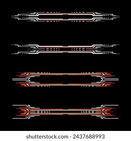 Sport racing stripes car stickers. vinyl decal templates isolated set