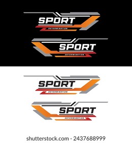 Sport racing stripes car stickers. vinyl decal templates isolated set