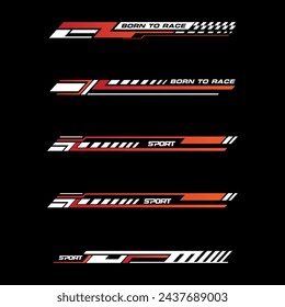 Sport racing stripes car stickers. vinyl decal templates isolated set