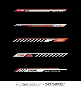 Sport racing stripes car stickers. vinyl decal templates isolated set