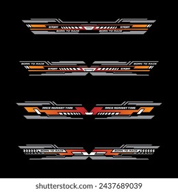 Sport racing stripes car stickers. vinyl decal templates isolated set