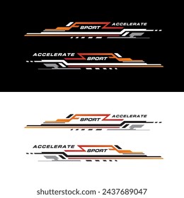 Sport racing stripes car stickers. vinyl decal templates isolated set