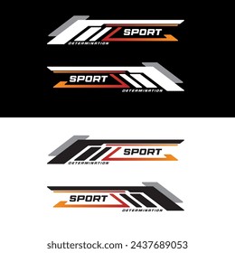 Sport racing stripes car stickers. vinyl decal templates isolated set