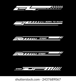 Sport racing stripes car stickers. vinyl decal templates isolated set