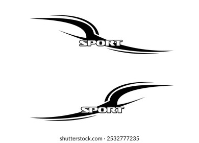 Sport racing stripes car stickers modification vinyl decal template Vector EPS 10