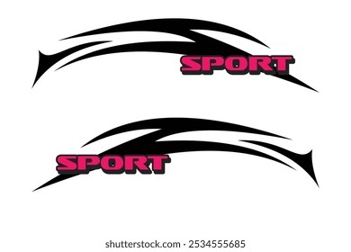 Sport racing stripes car stickers modification vinyl decal template Vector EPS 10