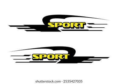 Sport racing stripes car stickers modification vinyl decal template Vector EPS 10